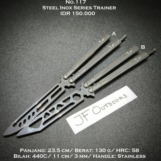 TERMURAH - Pisau Balisong Trainer Tumpul Steel Inox Steel Series Pro