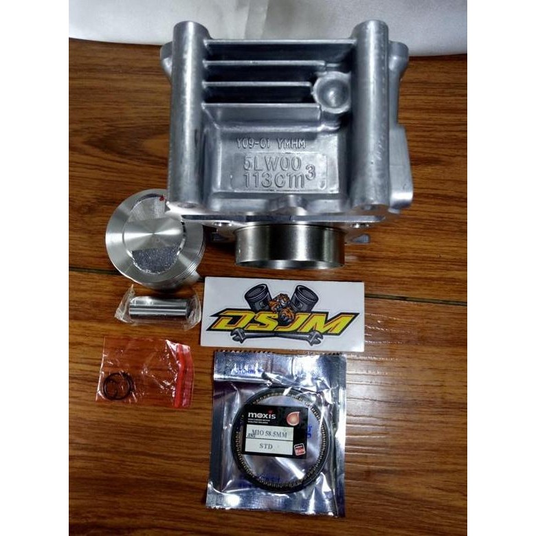 BLOK SEHER BORING ASSY RACING MIO 58.5 KOMPLIT CYINDER KIT BORING MIO 58.5 BORE UP MIO GARNIS SMILE 