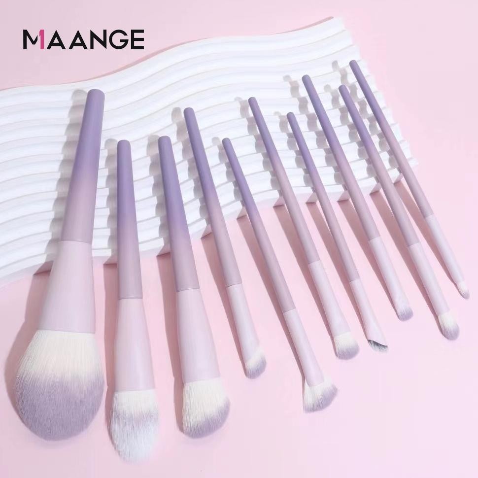 

baru maange 10 pcs set kuas makeup profesional - kuas bedak, foundation, concealer 1613