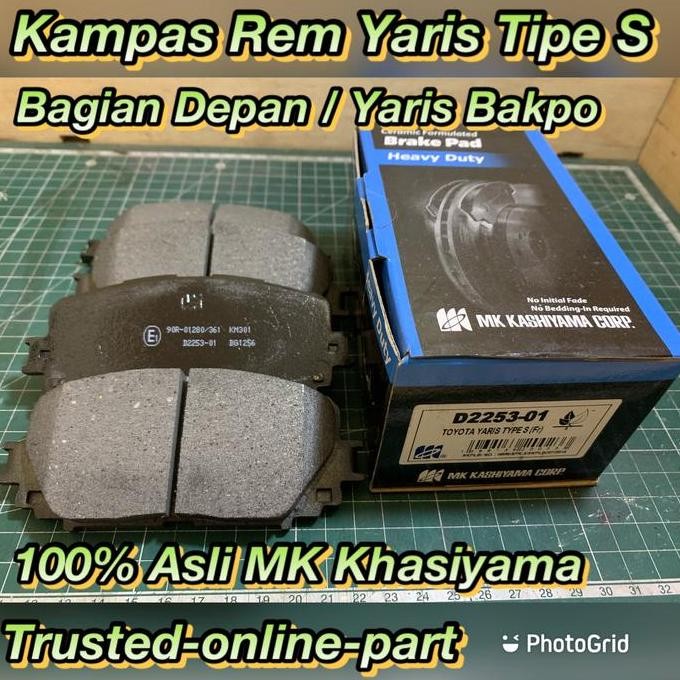 . Kampas Rem Yaris Tipe S Depan 100% Asli MK Yaris Bakpo