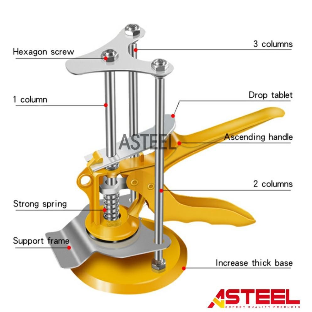 ASteel Alat Dongkrak Keramik Granit Dinding Tile Locator Wall Pengatur Pengukur Penyangga Tinggi Pas