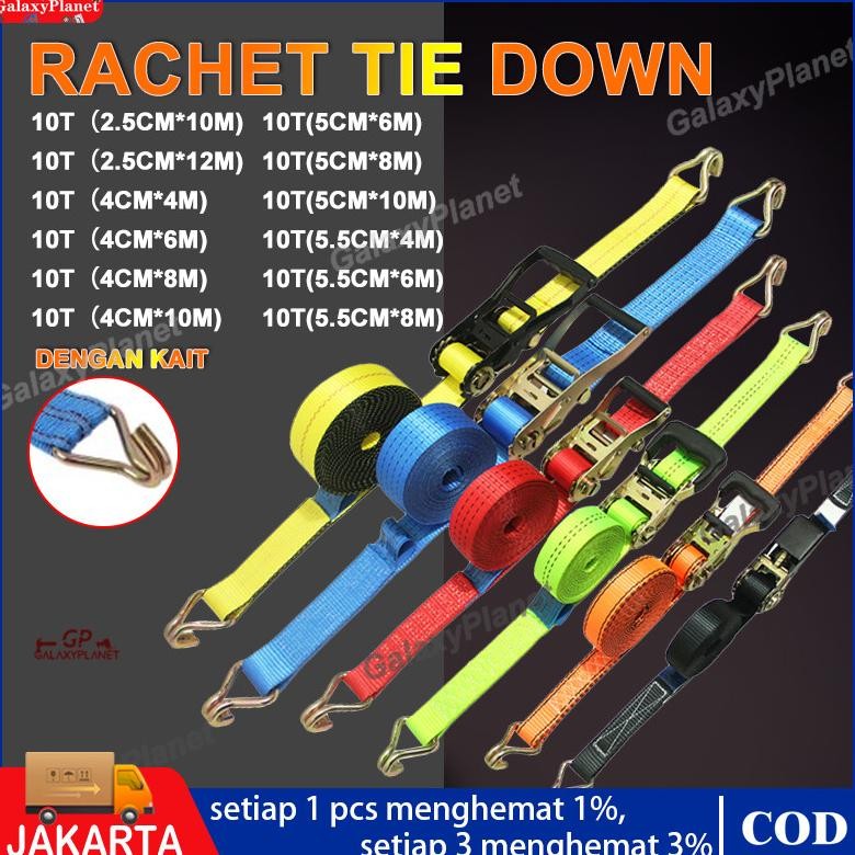 Rachet tie down/4-10 meter Trek belt /10 ton tali sound/tali barang/Track webbing cargo lashing 5CM*