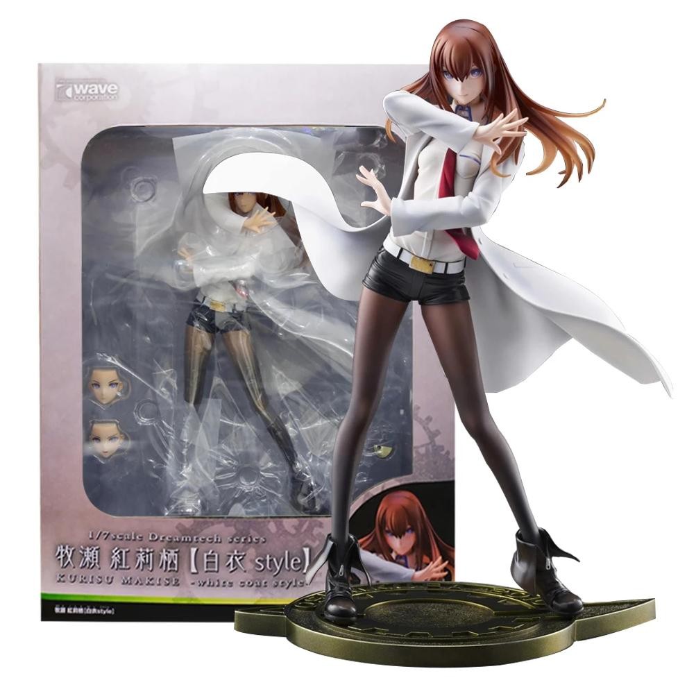 22.5CM Anime Steins;Gate Makise Kurisu Dream Tech Figure 1/7 White Coat Style Standing model toy dol