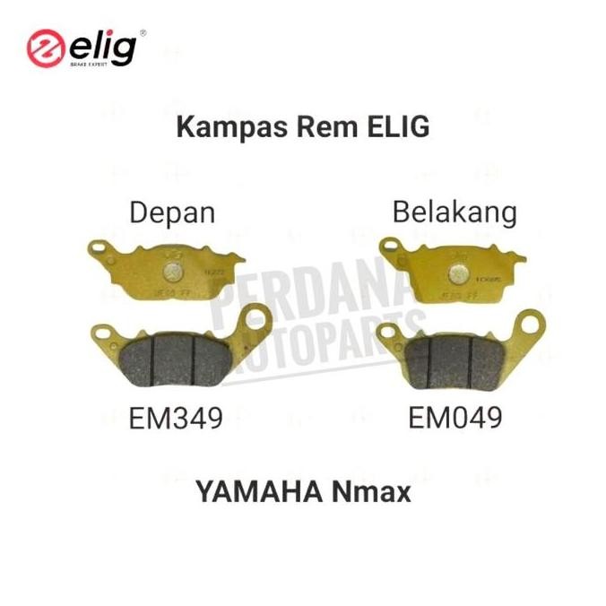. Paket Kampas Rem NMAX / New Nmax 2020 Depan Belakang Jamin Asli Elig