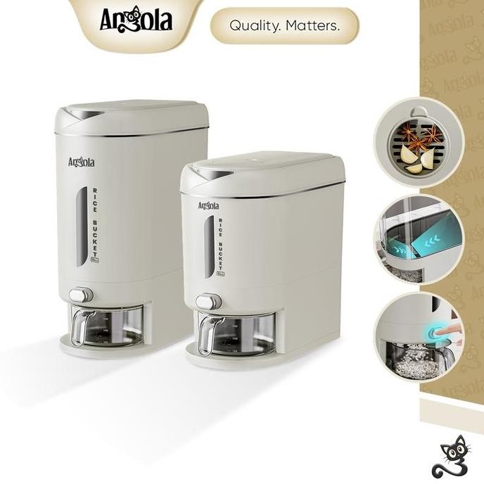 

Terlaris Angola Tempat Beras 5Kg-10Kg E29/E31 Dispenser Beras Anti Kutu / Tempat Penyimpanan Beras Food Grade