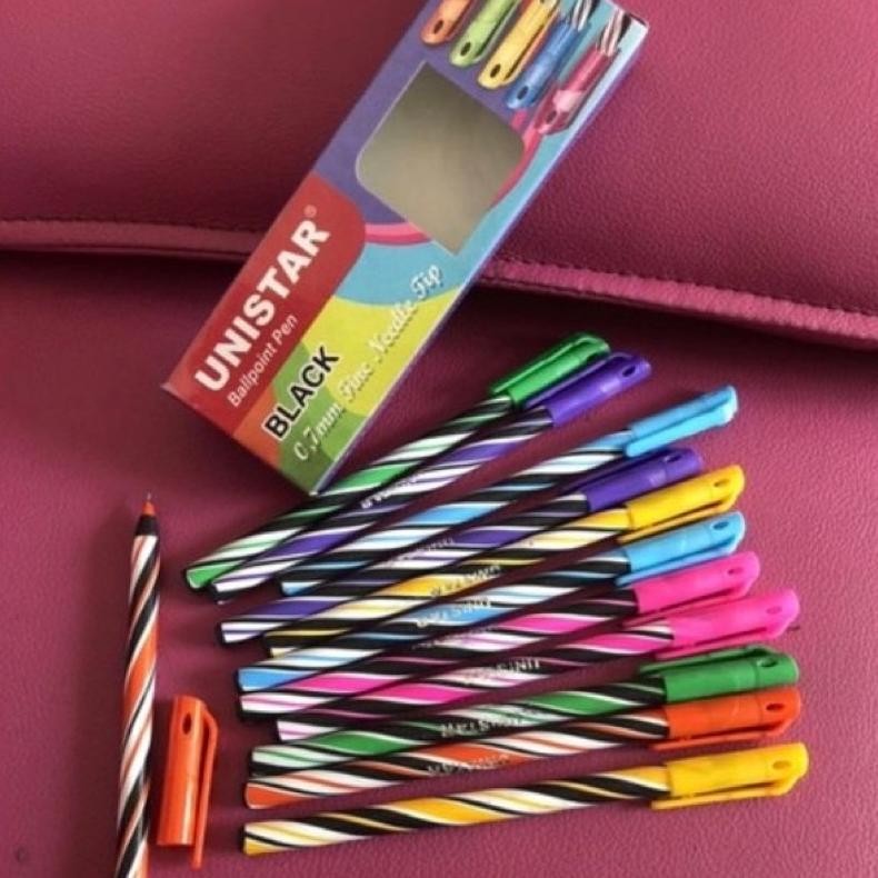 

Pena Unistar Satuan Rainbow 0.7Mm Pulpen Bulpen Pen Bulpoint Murah Hadiah Souvenir Kado 1 Box 12Pcs Grosir Stok