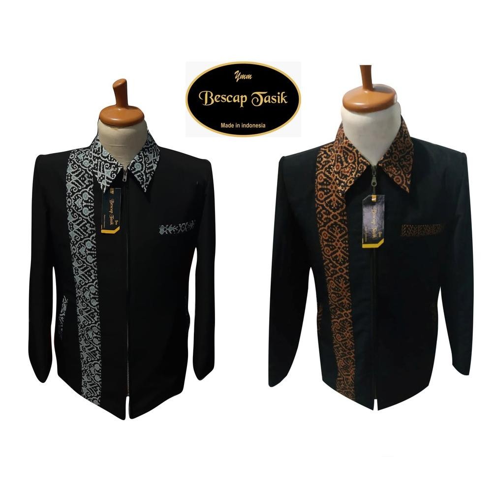 Jasket Kombinasi Batik Royal Jas Jaket  Jas Santri Motif Selendang Terbaru Original JunDW