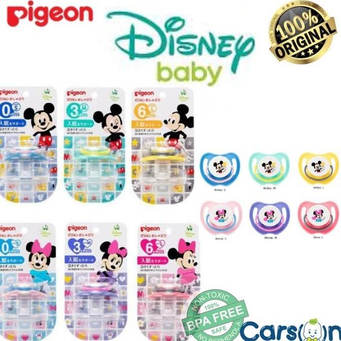 Pigeon Pacifier Disney Minnie Mickey|Empeng Pigeon Disney Bayi Silicon