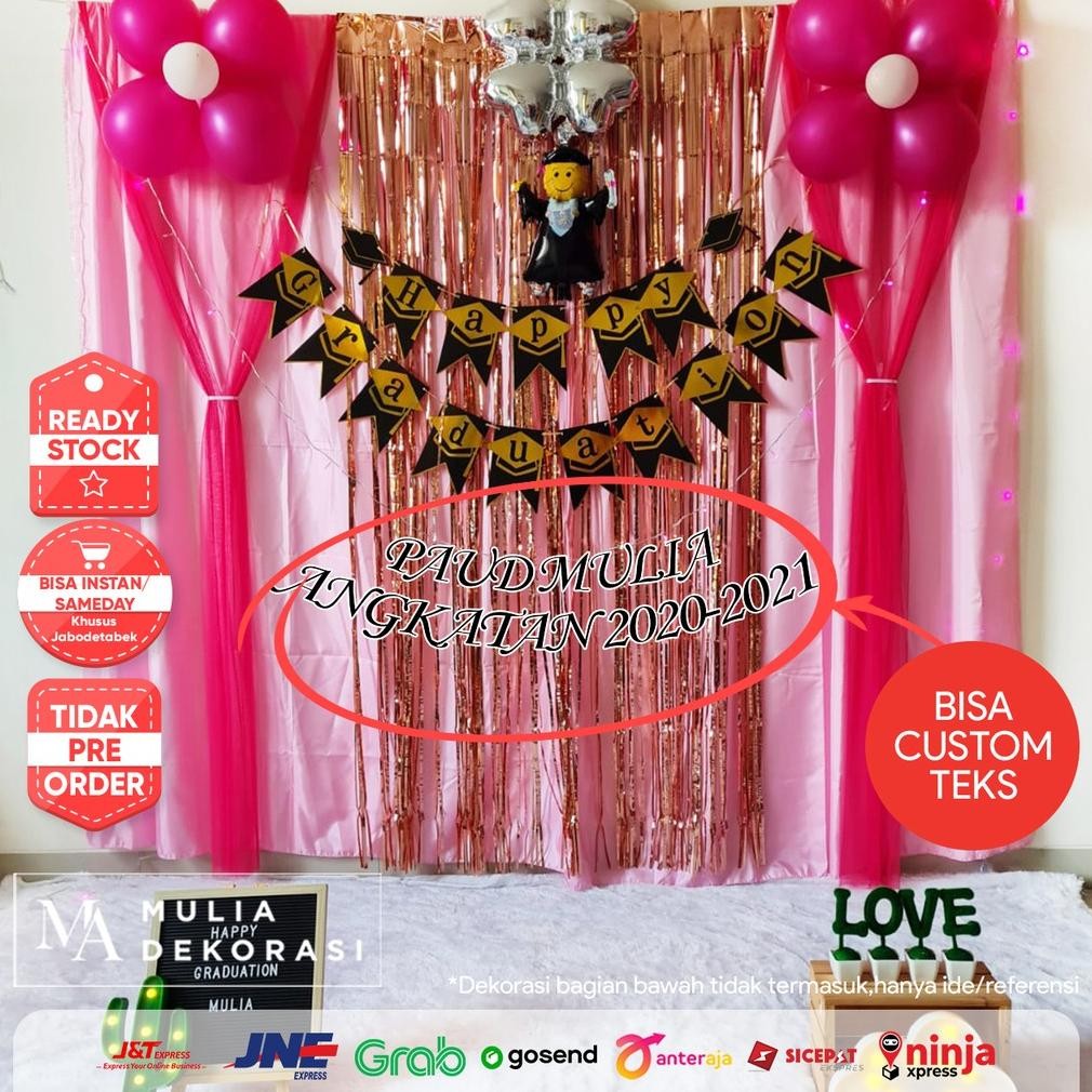Dekorasi Backdrop Wisuda Kelulusan PAUD TK SD SMP SMU Background Backdrop DIY Paket Graduation