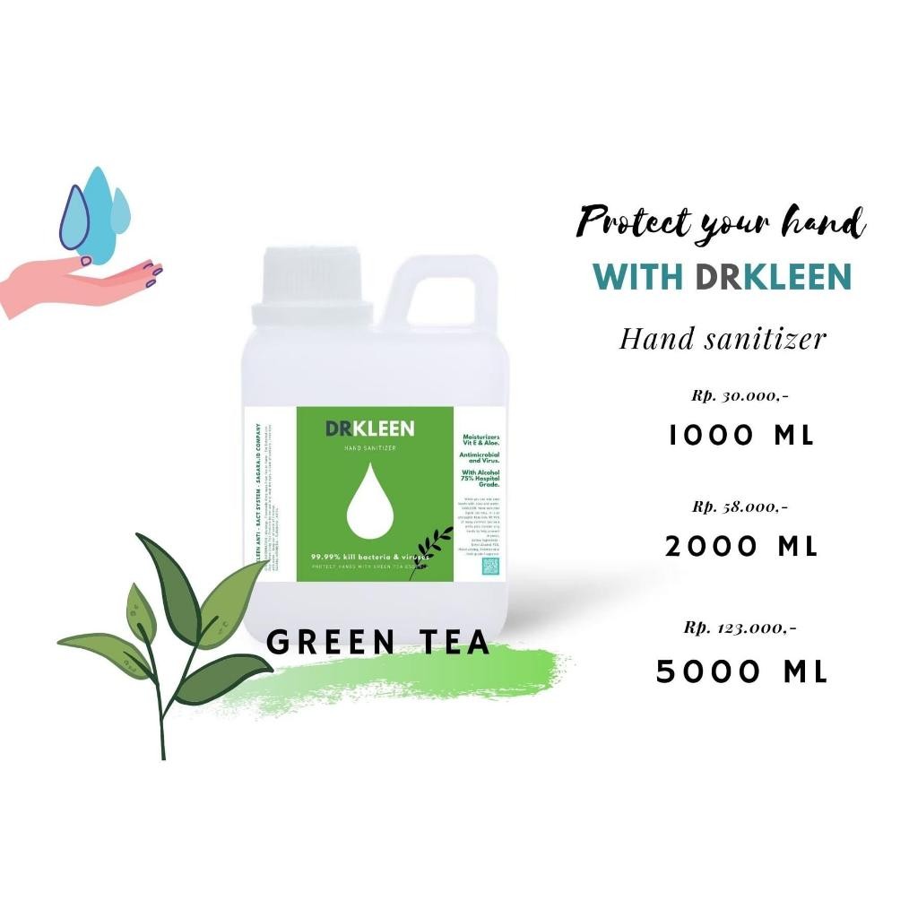 DRKLEEN Hand Sanitizer Liquid Cair 1 Liter Refill Spray RJ