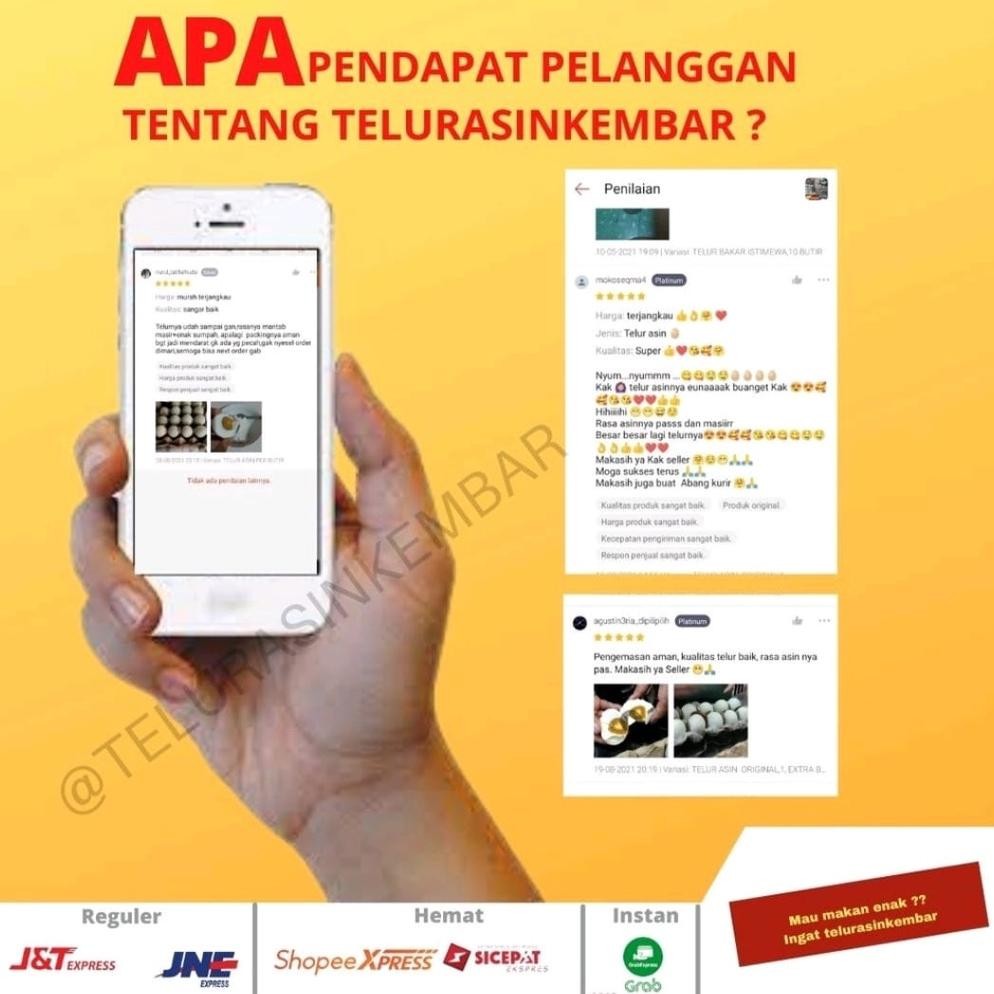 

TELUR ASIN KUKUS KHAS BREBES MASIR GREAT A DAN B ISI 10 BUTIR