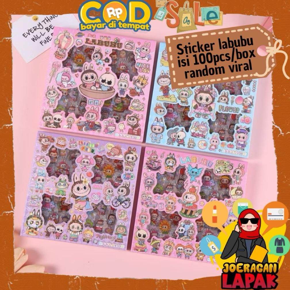 

Stiker Labubu Isi 100 Lembar Sticker Original Viral Kekinian Random Tempelan Botol Laptop Gelas Karakter Box Murah Stock