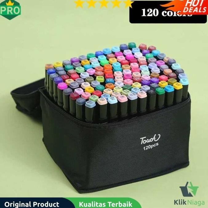 

Sale Touch Spidol Dual Side Fine Art Brush Art Marker Set 120 Warna -