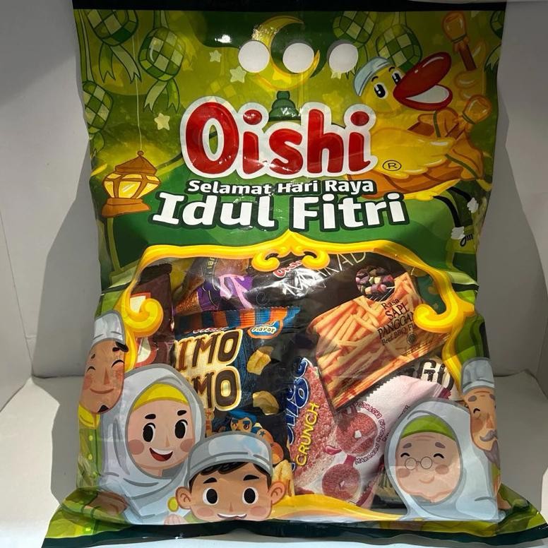 

Oishi Snack Pack Idul Fitri Lebaran Red Gift Bag Cuckoo Hadiah Anak Jajan Hari Raya Popcorn Sponge Crunch Poppy Pop Kornies Cimo Pillows Baru