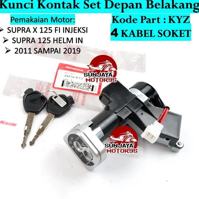 KUNCI KONTAK SUPRA X 125 FI INJEKSI HELM IN SET + KUNCI JOK BELAKANG KYZ Accessories Motor  Anak Kab