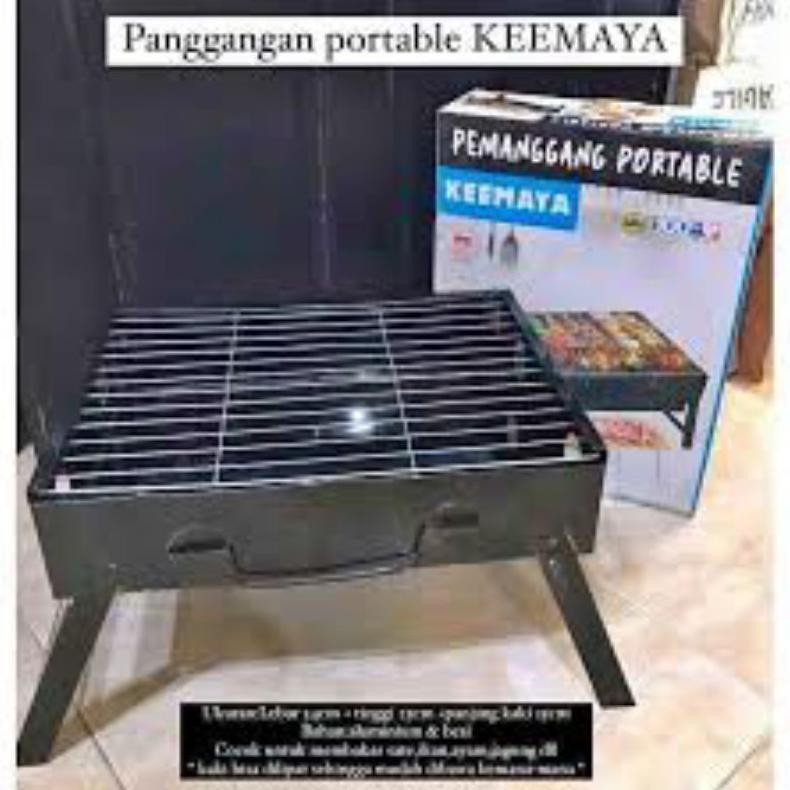 Alat Pemanggang Panggangan Arang Portable Bbq Grill Pembakaran Bakar Bakaran Besi Stainlesa Keemaya 