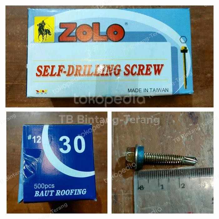 Paku Baut Baja Ringan Roofing 12 X 30 Per Kotak Sekrup Atap Original Dan Terpercaya