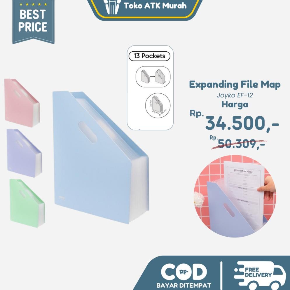 

TERLARIS Expanding File Map Organizer Joyko EF-12 13 Pockets Siap kirim