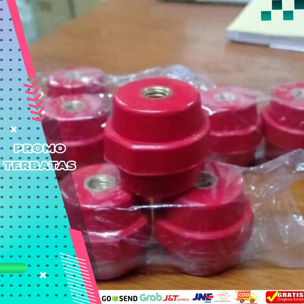 ISOLATOR LISTRIK BUSBAR MERAH SM 30 BAUT M8