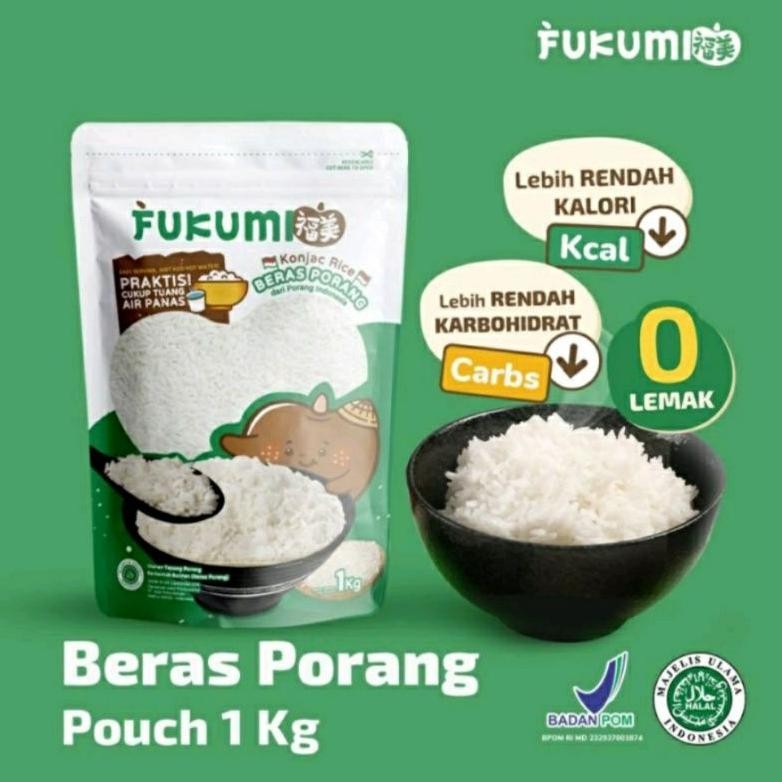 

_Kecil_ Fukumi Beras Porang Pouch 1 Kg|Beras Diet|Beras Kesehatan Mb-24