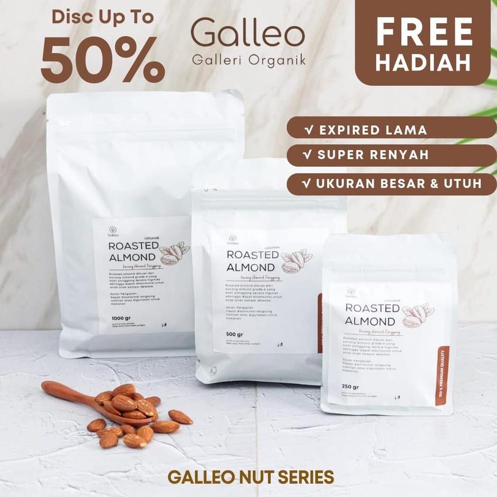 

Cod Kacang Almond Panggang 500 Gr / Roasted Almond Galleo Galleri Organik Ty-65