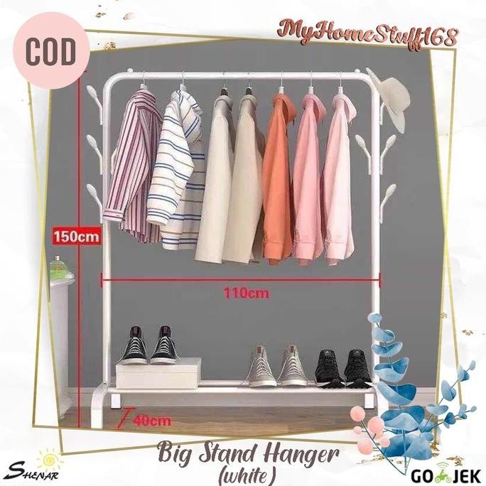 SHENAR ,GANTUNGAN BAJU MULIG/ BIG Stand Hanger single/Rak Gawangan Baju Celana Tas/Stand Hanger/Jemu