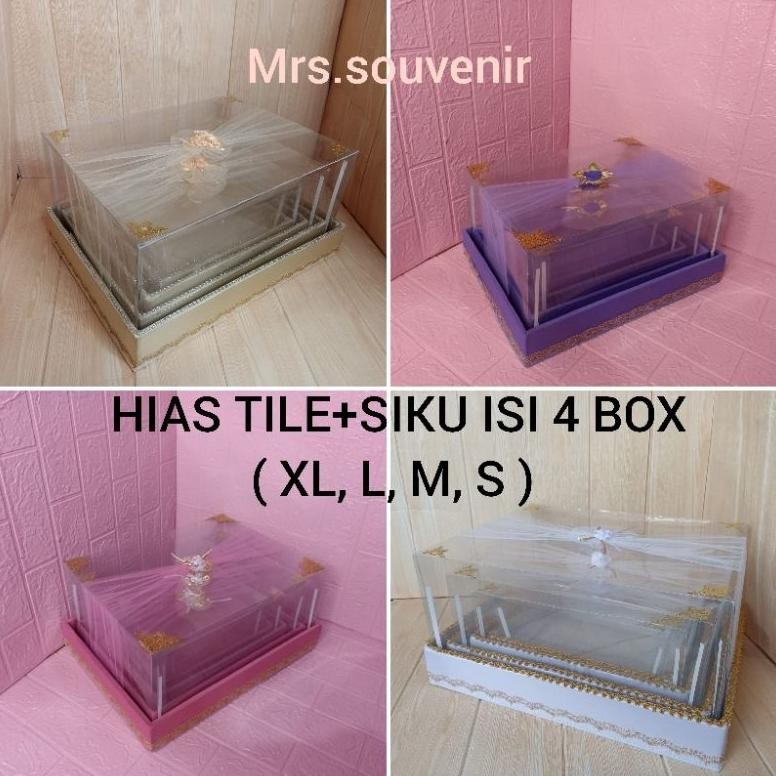 

KOTAK SESERAHAN PERNIKAHAN SET LENGKAP ISI 4 BOX HANTARAN PARCEL MIKA UNIK KEKINIAN