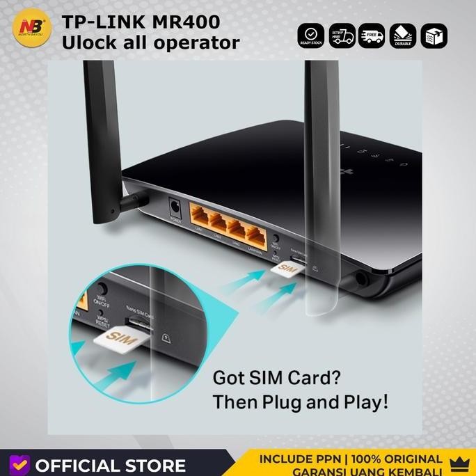 Tp Link Archer Mr400 4G Modem Router Ac1200 Wireless Dual Band Gigabit 4G Lte 2 Antena Parental Cont