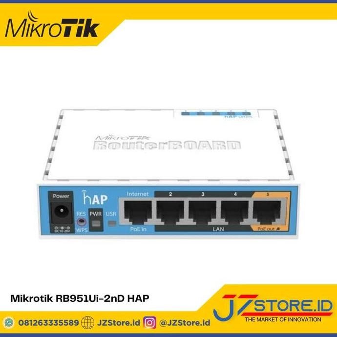 Mikrotik Router Rb951Ui-2Nd (Hap) / Rb 951Ui-2Nd (Hap), Rb951, Rb951Ui New Stok
