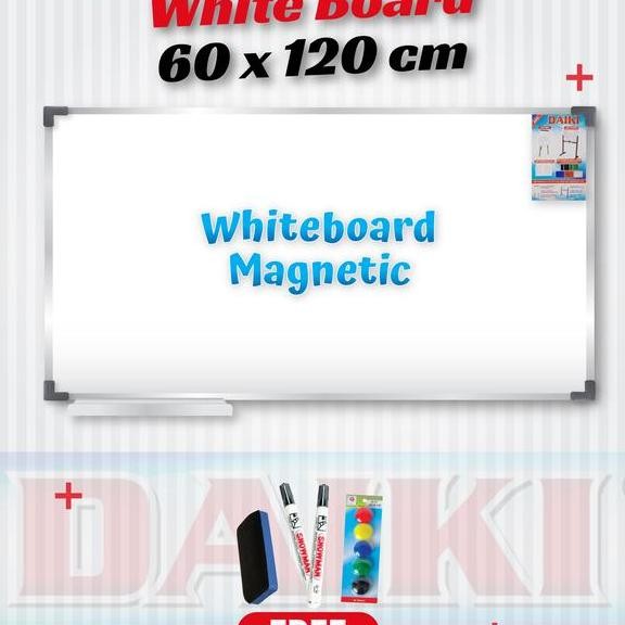 

Whiteboard Papan Tulis Magnetic Daiki Uk 60X120 Cm