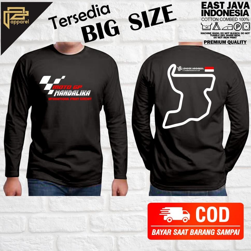 Promo Kaos Moto Gp Mandalika Terbaru Lengan Panjang Bahan Adem Big Size Jumbo P Apparel