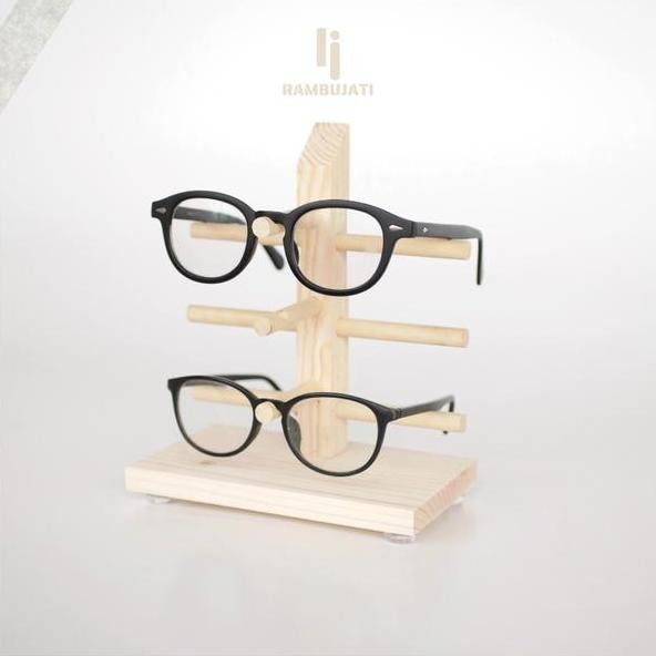 Rak Pajangan Produk Kacamata Display Kayu Tempat Jualan Kacamata