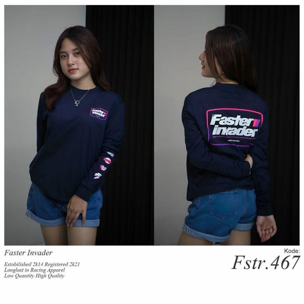 Promo Kaos Lengan Panjang Faster Invader Kw Pria Wanita Racing Bayar Di Tempat Murah Banget