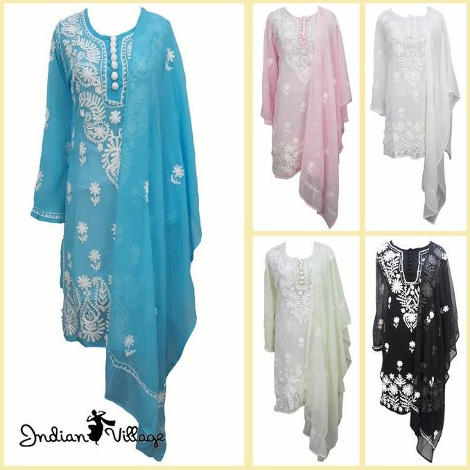 Baju Tunik Dori Kurti India Wanita (Long Tunic / Long Blouse / Bluss)