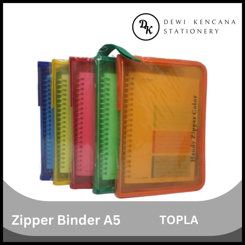 

BINDER ZIPPER WARNA A5 TOPLA / LOOSE LEAF ZIPPER BINDER COLOR A5 TOPLA