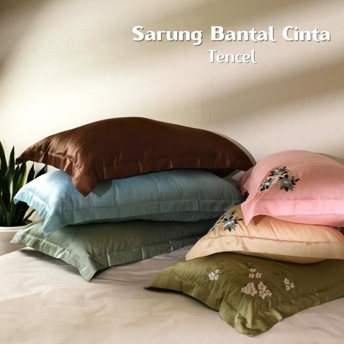 Sarung Bantal Cinta 50x100 Serat Bambu Organic Lyocell Polos