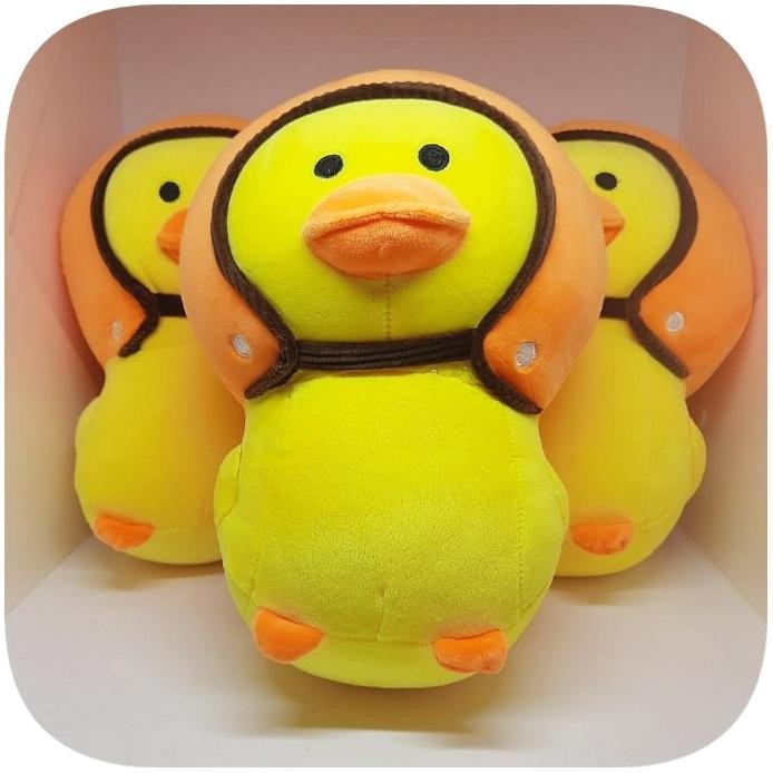 Ready Boneka Bebek Kuning Lucu Bebek Pakai Helm Yellow Duck