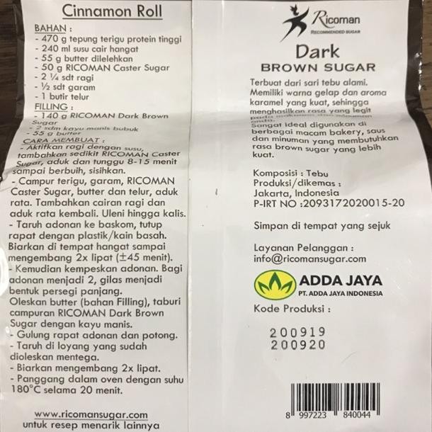 

Dark Brown Sugar Ricoman 1kg !!! SV