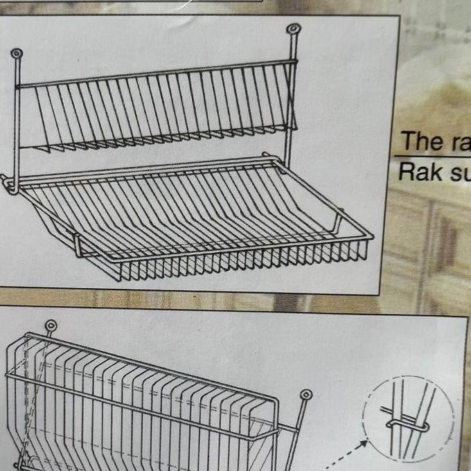 Rak piring gelas gantung dinding / rak piring lipat / rak piring wastafel / rak gantung Rak Piring R