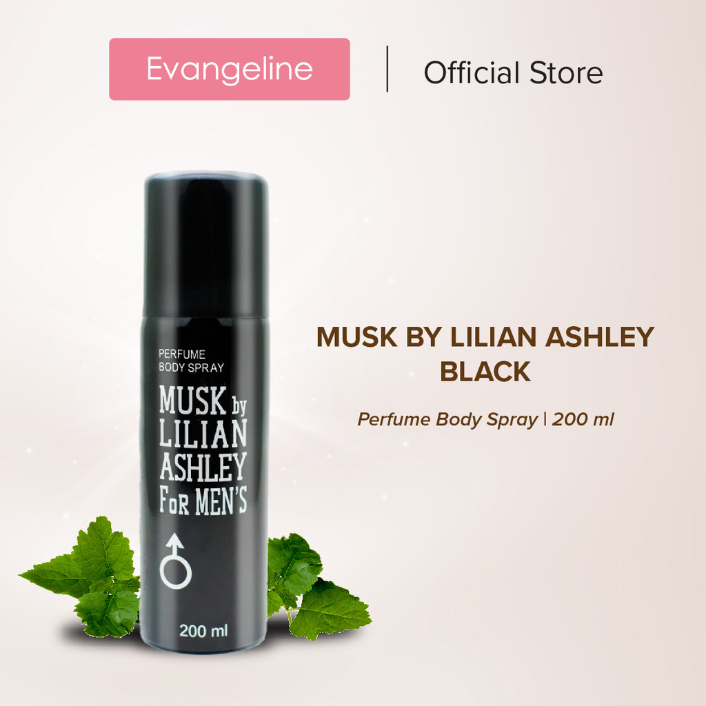 Musk by Lilian Ashley Perfume Body Spray Pria Black 200 ml