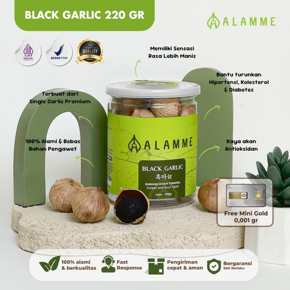

Alamme Black Garlic Bawang Hitam Tunggal Premium Alamme 220 Gram
