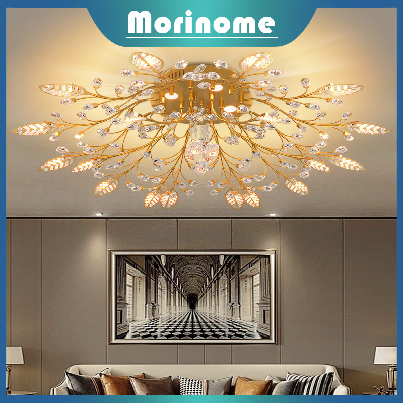 Stok Baru Lampu Hias Kristal Ruang Tamu Lampu Kristal Plafon Mewah Lampu Gantung Ruang Tamu Kristal