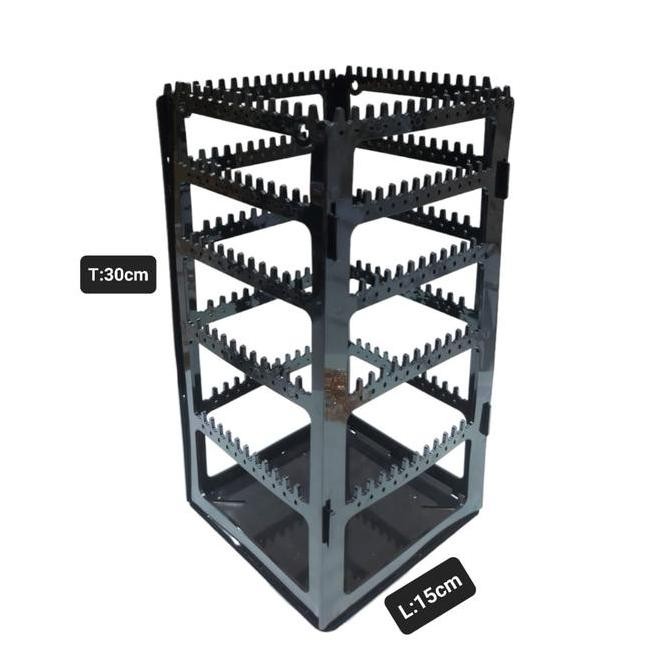 Rak Anting Acrylic/Rak Penyimpanan Perhiasan Kalung Anting Putar 360 Derajat/Rak Organizer