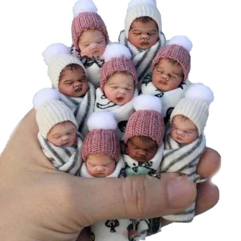 Reborn Dolls Baby Reborn Silicone Reborn Baby Doll 5cm Palm Dolls Pajamas Dress Simulation Baby Rebo