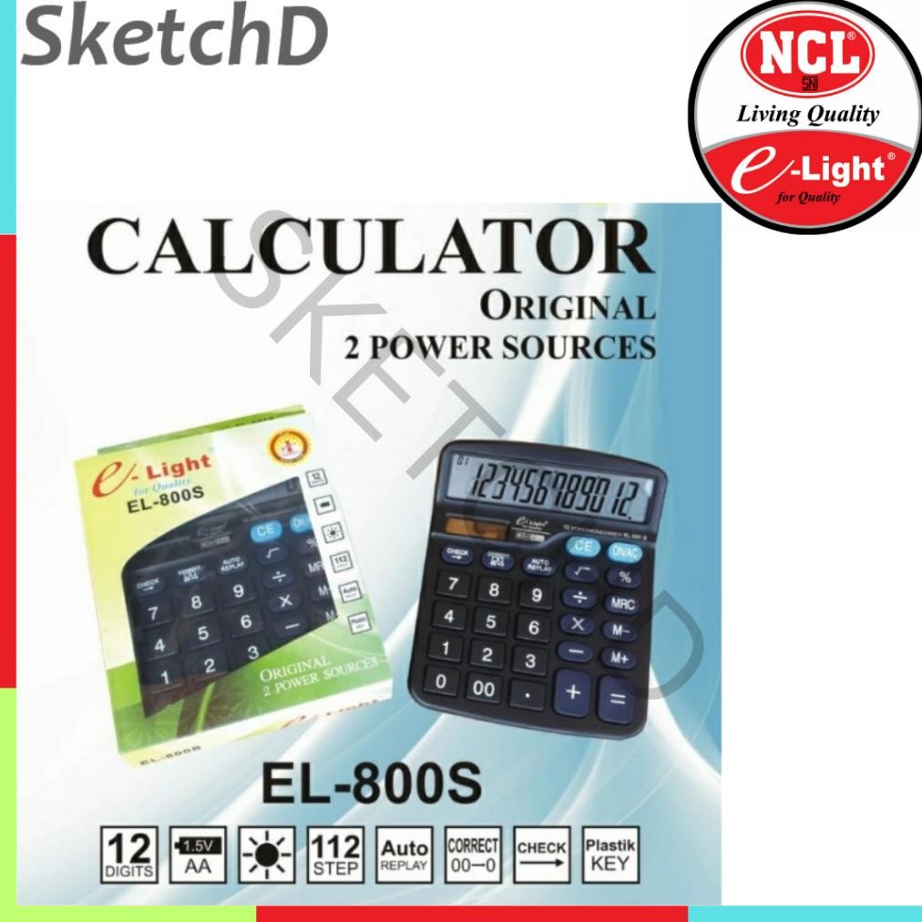 

Kalkulator sedang 12 digit Elight EL 800 s Calculator e light