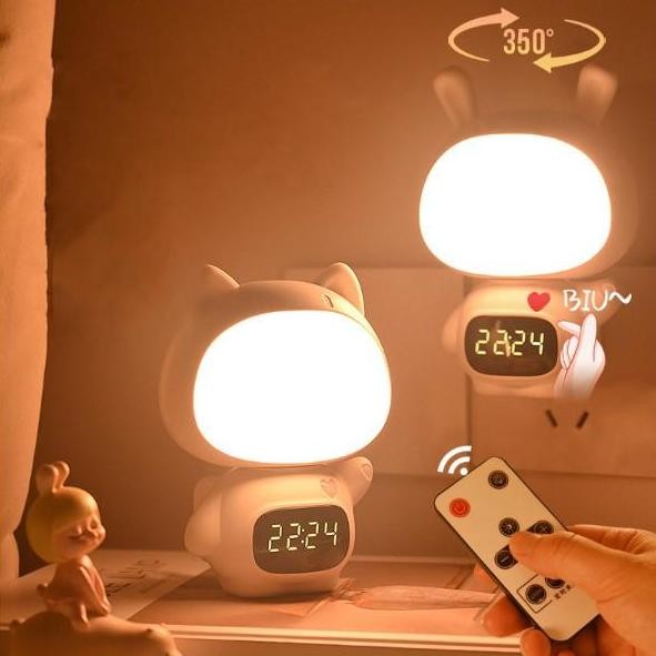 Lampu Tidur Led Lampu Tidur Karakter Jam Tidur Cute Animal Rechargeable Night Light Remote Control C