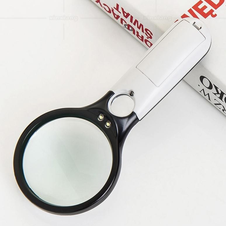 

JH8 2in1 Portable Magnifier Kaca Pembesar Lensa Ganda 3/45 Kali Kaca Pembesar