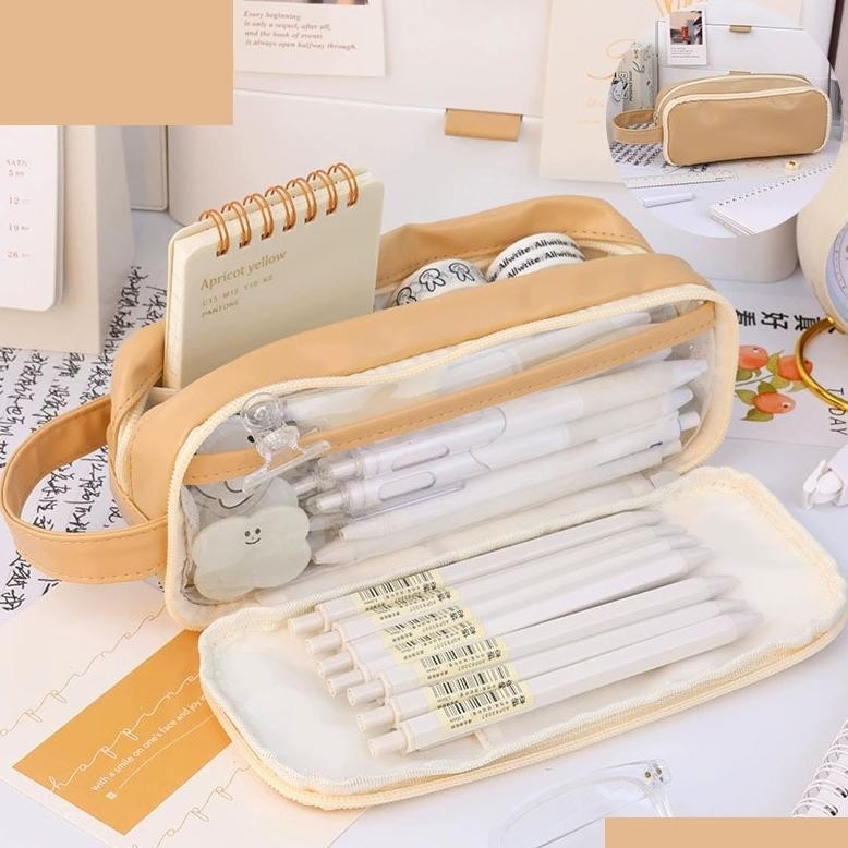 

JH8 Tas Alat Tulis Kotak Alat Tulis Berkapasitas Besar Tas Pena Penyimpanan Siswa Transparan Sederhana