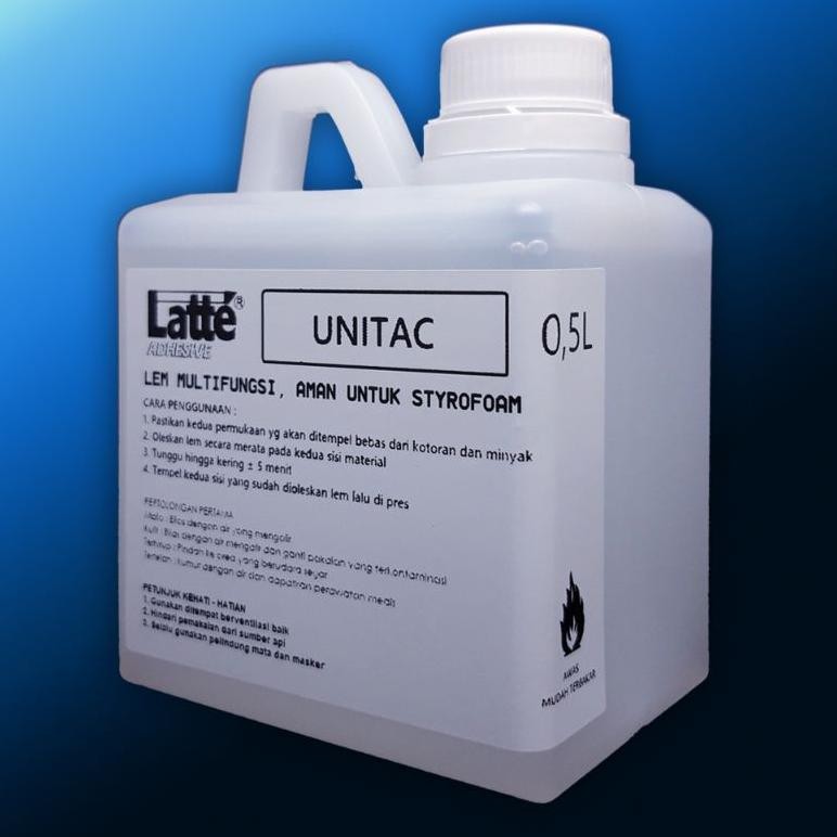 

JH8 Jual lem styrofoam cair LATTE UNITAC 500 gr untuk gabus prakarya