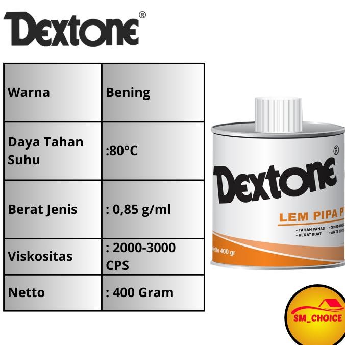 

JH8 LEM PIPA DEXTONE 400GR LEM PIPA KALENG LEM PIPA PVC DEXTONE KALENG 400gr